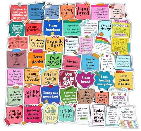 Reminders Motivational Stickers Journal Stickers Set 100PCS Waterproof Vinyl Decals Inspirational Positive Affirmation Motivational Sticker Mental Healthy Affirmation Sticker for Laptop Scrapbook