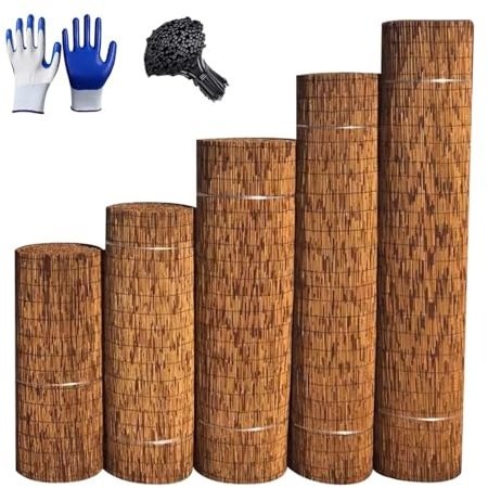 Générique Cloture en Roseau Naturel Brise-Vue en Bambou D'intimité Diviseur De Clôture De Jardin Panneaux De Clôture Roseaux pour Ajouter De L'intimité Et De L'ambiance