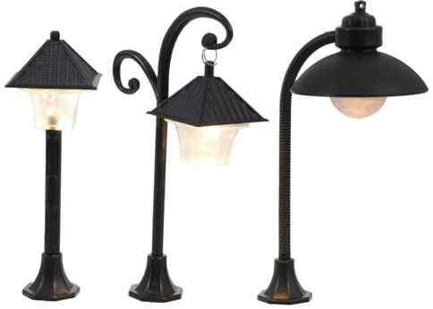 YARNOW Set Da 3 Mini Lampioni Decorativi in Plastica Ecologica Per Paesaggio in Miniatura, Portatili e Compatti, Ornamento Vegetale Vivace Per Decorazioni Di Piante in Vaso e Modellismo