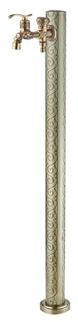 GSATREY Colonna d'Acqua da Giardino, Fontanella a Colonna, Fontana d'Acqua da Cortile retrò con Rubinetto da Pavimento, Fontana Idrante Decorativa per Giardino, Irrigazione/Lavaggio Auto(Bronze)
