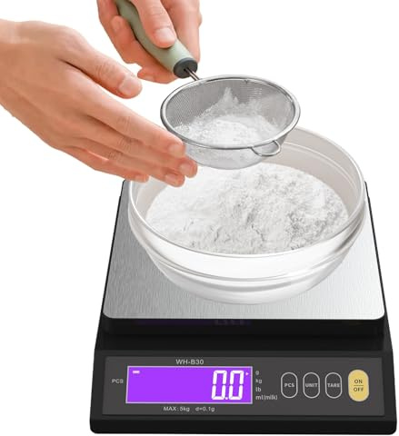 Bilancia digitale da cucina, 0,1 g, ad alta precisione, display LCD, gadget da cucina per dieta, pesatura postale, ufficio, gioielli, verdure, studenti, panettieri
