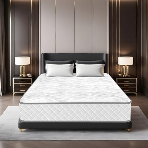 Matelas 140x190x28 cm, Matelas Hybride en Mousse à Mémoire de Forme à Ressorts Ensachés, Certifié Öko-Tex, Fermeté Moyenne H3, Mousse 2 Personne, Isolation des Mouvements, Ergonomique, Respirant