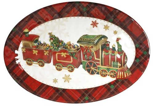 BRANDANI Christmas Vassoio Ovale Natalizio 35,5x25cm Melamina