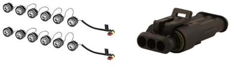 Hella 2PT 010 458-731 LED-Tagfahrleuchtensatz - LEDayFlex - 24/12V + 8KW 744 807-801 Leitungsverbinder - 3-polig - 0.75mm² - 2.5mm² - Menge: 1