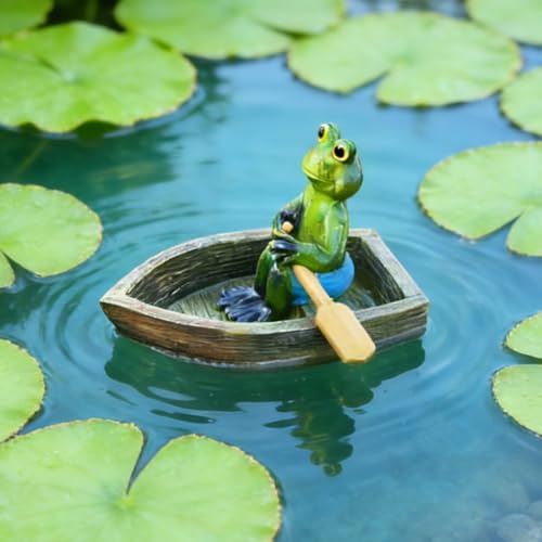 WRQIOO Frog Pond Ornaments, 15cm Floating Pond Decoration Outdoor, Animal Garden Ornaments Outdoor for Fish Tank Garden Swimming Pool Patio Yard Fence Po-nd