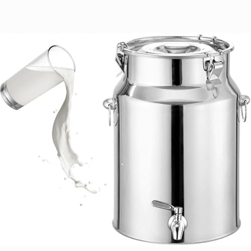 Jarra Con Grifo Lechera Acero Inoxidable 5-120 Litros Con Tapa/grifo/asa, Para Transportar o Almacenar Leche,Capacity-18Liters