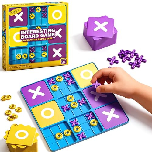 QingWing Tic Tac Toe Spiel 22 ×22 cm XO Tik Tak Toe Brettspiele Reisespiel