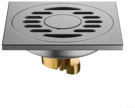 PureBowlic Siphon de sol en acier inoxydable, pour tout le cuivre, vanne à joint automatique, grand débit, pour salle de bain, gris, 10 x 10 cm, facile à installer (4)