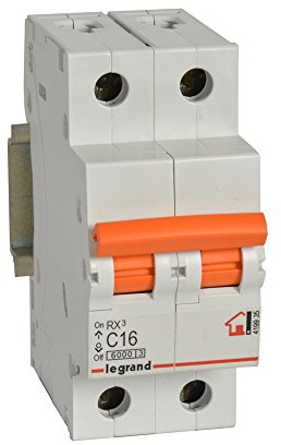 Interruptor magnetotermico para vivienda Legrand 419935RX3 2 polos 6KA16A