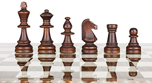 Pièces d'échecs Staunton n° 6 de tournoi - Échiquiers en bois standard - Lestés, feutrés - Taille standard…