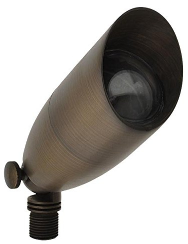MarsLG BRS1 ETL-Listed Solid Brass Low Voltage Landscape Directional Spot Up Light in Antique Brass Finish with Ground Spike and Free MR16 LED Bulb, 36UL03BS