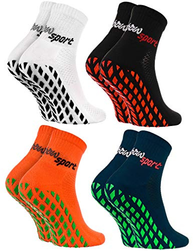 Rainbow Socks - Neo ABS Sport Socks - Damen Herren Neon Sneaker Sport Stopper Socken