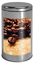 Kaffee Kaffeedose Rund Für 500 g O Lebensmittel Geeignet Tee Gewürz Dosen Gewürze Vorratsdosen Teedose Vorratsdose Metall Behälter Tin Can Silber Edel Design Runde Dose