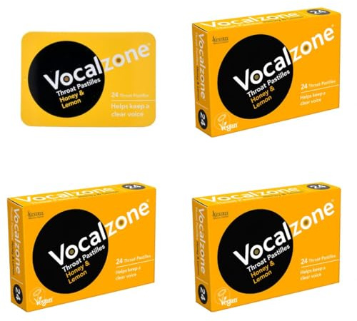 Vocalzone Throat Pastilles Honey & Lemon 3 Packs + Free tin