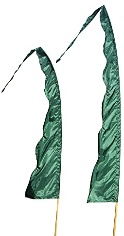 DEKOVALENZ - Balifahne WAVE, Stoff ohne Stange, versch. Farben+Längen, Fahnenlänge:3 Meter, Farbe:dunkelgrün
