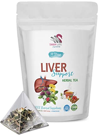 Liver Detox Herbs - LIVER DETOX HERBAL TEA, 14 Days - burdock root and dandelion tea, liver support tea organic, liver detox tea caffeine free, liver cleanse detox & repair herbal tea, 1 Pack 14 bags