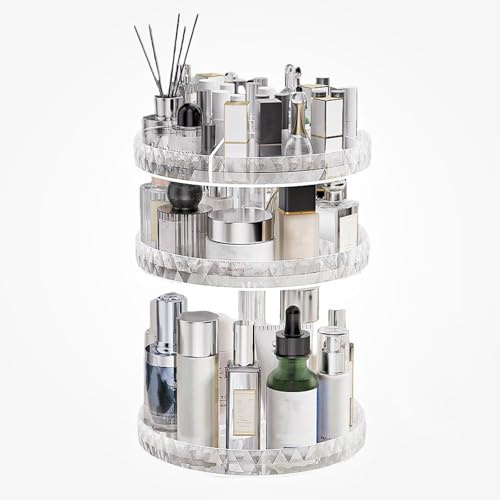 HARLIANGXY Organizzatore per trucco rotante a 360 gradi, supporto per trucco rotante, contenitore per cosmetici fai da te, organizer per profumi, espositore per rossetti per