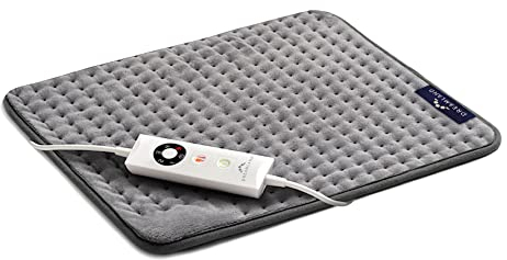 Dreamland Revive Me – Heat Pad Extra Large, Grey, Fast Heat-up, 3-Hour Adjustable Temperature, Auto Safety Shut-Off, Machine Washable, Ideal for belly, back, neck, period pain, 38x50cm