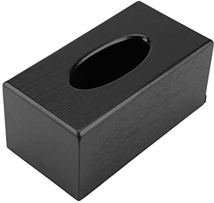 Taschentuchbox aus Bambusholz Rechteckig Elegance Holz Taschentuchbox für Mattschwarze Abdeckung Wohnzimmer Schlafzimmer Küche (schwarz) Rechteckig Natur (Schwarz)
