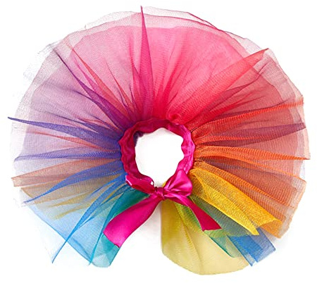 Hapihom Falda tutú colorida para mascotas, lindo vestido de cumpleaños, suministros para mascotas, para perros grandes, medianos y pequeños, gatos, colorido, S