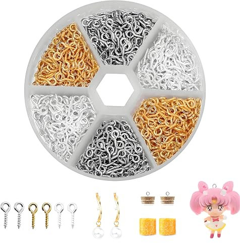 iTYOOS 600 Pezzi Mini vite Occhio Chiodo Gancio Filo Anello Mini, Ferro Piccola vite Occhio vite Occhio di Pecora Chiodo Usato per Appendere Gioielli per fare Artigianato