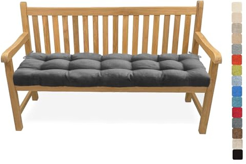 Lsjoaw Bankauflage Bankkissen 120X35X6CM Sitzauflage Sitzkissen Bank Bankpolster Sitzpolster Auflage für Gartenbank Sitzbank & Hollywoodschauke Outdoor/Indoor,Color#36 Grau GrüN