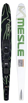 MESLE Monoski Freecarve mit D3 Leverage Blackout Bindung, Slalom Ski, Tunnel Wasser-Ski für ambitionierte Slalom-Fahrer, mit Aluminium Finne
