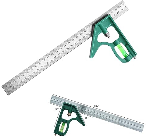 Eabdice Kombinationswinkel, Präziser Universal Kombiwinkel, Multifunktions Kombiwinkel Einstellbare, Sie Können Genau Messen, Winkel Messen, Gerade Linienzeichnung Zeichnen