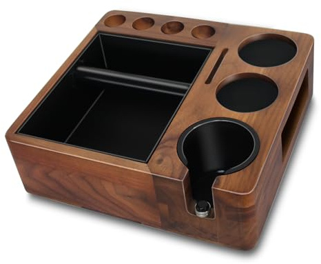 Espresso Tamperstation Und Klopfbox,Tamperstation/Knock Box Zur Aufbewahrung Von 51-58mm Espresso Tamper, Verteiler, Siebträger & Puck-Sieb-Zubehör,Multifunktional Tamperstation Und Abklopfbehälter