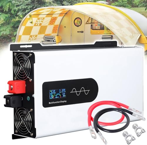 5000W Pure Sine Wave Power Inverter 12V 24V 48V 60V 72V DC to 110V 220V AC Voltage Converter with LCD Display, for Home/RV/Truck/Car/Camping/Solar,24V5000W