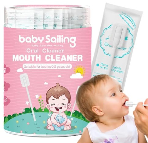 Leryveo Mundreiniger für Babys, Mundreiniger für Babys, 30 Stück Mundgaze-Zahnfleischreinigerstift, Tragbarer oraler Zungengaze-Zahnfleischreiniger, flexibler Zahnbürsten-Zungenreiniger für die