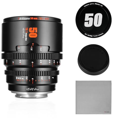 7artisans Objectif cinéma Professionnel T2.1 50 mm, Cadre S35 Compatible avec Monture Macro 4/3, pour LUMIX GH5LL/LUMIX GH5S/Z CAM/LUMIX GH6/BMPCC4K/DC-BGH1 (Noir)