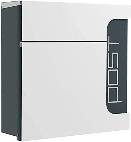 Wall Mounted Post Box Suggestion Box Business Drop Boxes Donation Box Wall Mounted Vertical– Mailboxes with Key Lock Large Capacity White Mailbox Locking Mailbox Mailboxes for Outside Post Mount