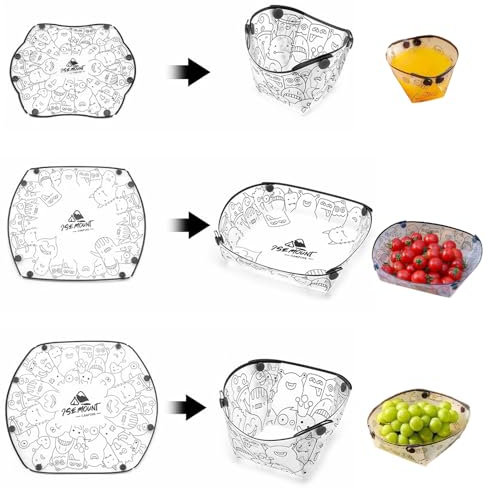 MIUPOO Set di ciotole pieghevoli, stoviglie da campeggio portatili, materiale per uso alimentare, piatto pieghevole per campeggio, escursionismo, famiglia, picnic, riunioni di lavoro, viaggi di