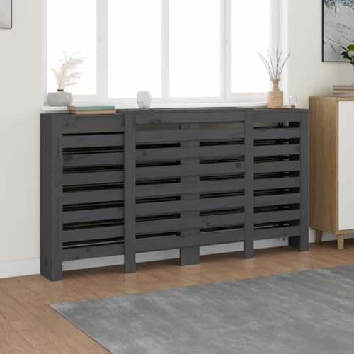 Lauuoeriau Accesorios para electrodomésticos, accesorios de radiador de calefacción, cubierta de radiador gris, 210 x 21 x 85 cm, madera maciza de pino