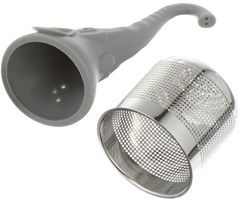 OKUMEYR Elephant Tea Infuser Tea Strainer Silicone and Stainless Steel Grey for Home and Travel