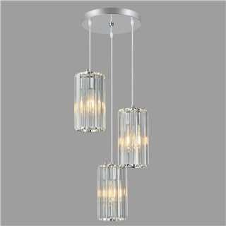 ZPBSJ Chrom Kronleuchter Kristall, Esszimmerlampe Hängend，Nachttisch Hängend Kronleuchter, Mit flexibel einstellbarer Höhe, Ideal für Esszimmer, Wohnzimmer und Kücheninseln (Chrome 3-Licht)