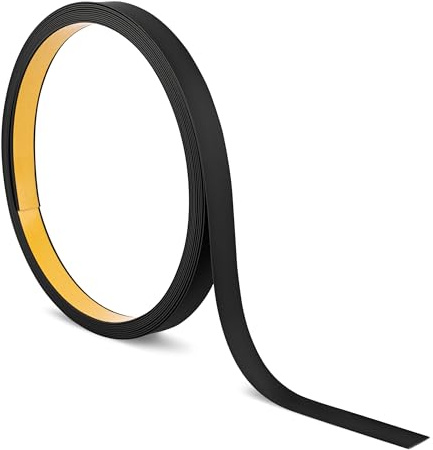 Quest Flachleiste PVC 30 mm selbstklebend, flexibel - Schwarz, 10 m | Flexible Zierleiste für saubere Übergänge, maskiert Fugen an Wand, Möbel & Fliesen, leicht zuzuschneiden, für Haus & Büro