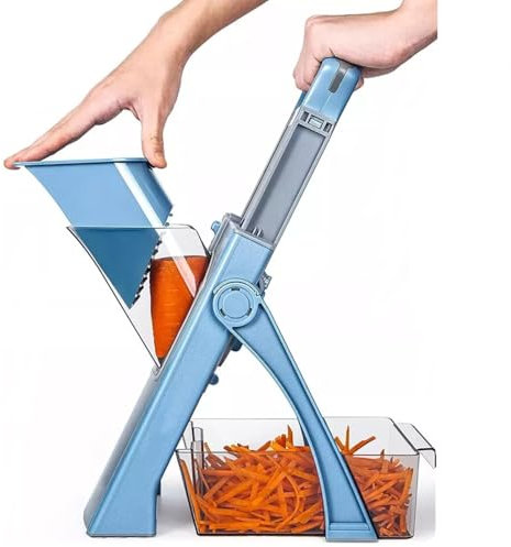 sports flyfree Multifunktion Gemüseschneider mit Auffangbecken,Verstellbarer Obst Gemüsehobel Universalschneider Hobel Lebensmittel