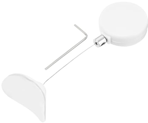 sourcing map Candado de cable retráctil de 1.5 pies con parche de arco, bloqueo de seguridad con cable ajustable antirrobo para laptop, TV, 200 g, color blanco