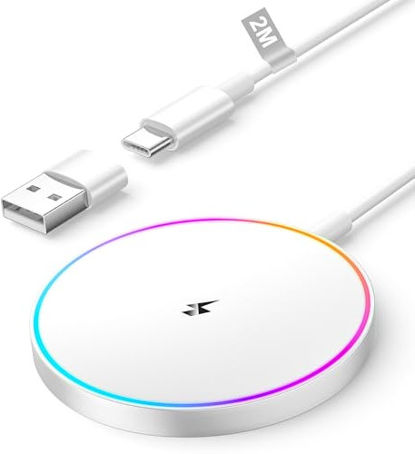 15W Chargeur Induction iPhone, Chargeur Mag-Safe pour Apple iPhone 16/16 Pro/16 Plus/16 Pro Max/15/15 Pro/15 Plus/14/13/12/AirPods Pro, Magnétique Chargeur sans Fil Charge Rapide