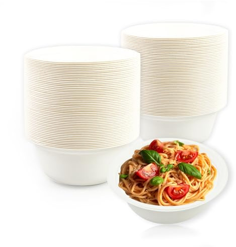 LDFDRT Suppenschalen Pappteller 100 Stück Suppenteller Pappschalen