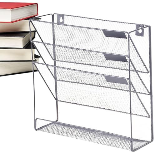 Générique Wand-Datei-Organizer, 4-Tier Aktenordner, platzsparend, Metall, Dokumentenhalter, multifunktionaler Brief- und Papier-Organizer für Büro, Zuhause, Klassenzimmer