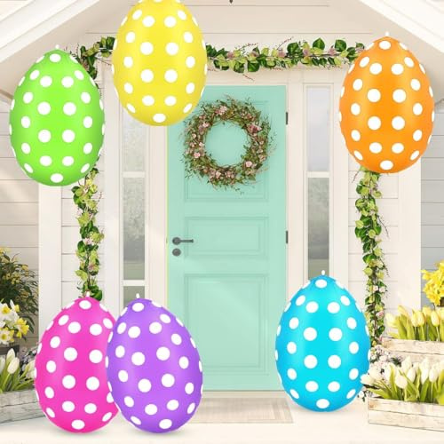 Tarange Ostereier Zum Aufhängen Draussen, 6 pcs Ostereier Deko, Ostereier XXL Osterdeko Outdoor, 40cm Ostereier Deko, Osterdekoration, Für Familie Osterdeko Zum Aufhängen