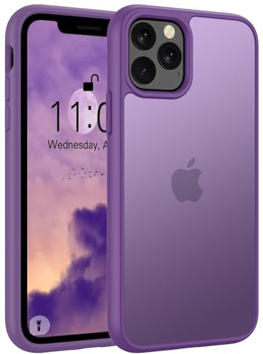 Andwing Matt für iPhone 12 Pro Max Hülle Tiefes Lila | Militärstandard FallSchutz Handyhülle,Mattierte Durchscheinende Rückseite Schutzhülle,Anti-Fingerabdruck Kratzfest Haltba