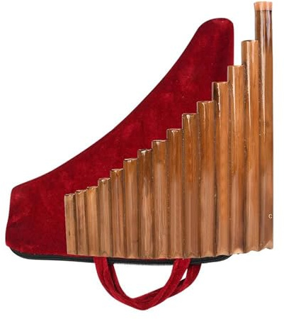 Panflöte Panflöte 15 Pfeifen Natürliches Bambus Blasinstrument G Tonart Mit Tasche(Right hand)