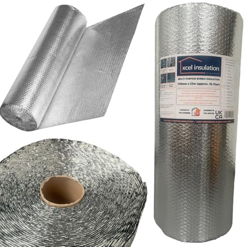750mm x 25m, Xcel Multi Purpose Insulation, LOFT and Van Conversions. Thermal Aluminium Reflective Foil.