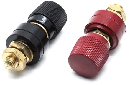 VIVIWI Coppia di capicorda in rame ad alta corrente, connettori terminali per batteria, 6 mm/8 mm, con dado per auto