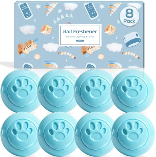 SCENTORINI Shoe Deodorizer Balls 8 Pack, Long-Lasting Odor Eliminator with Twist to Activate Freshness, Baby Powder Scent Shoe Freshener Balls for Sneakers, Trainers, Boots Lockers, Gym Bags, Footwear