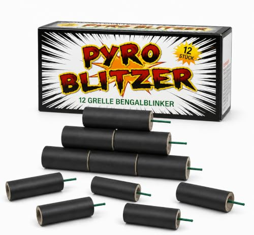 Pyroland Pyro Blitzer, 72 Stück (6x12) grelle Bengalblinker, Minatur-Bengalos, Feuerwerk der Kategorie F1, für Silvester, Geburtstag und andere Feiern